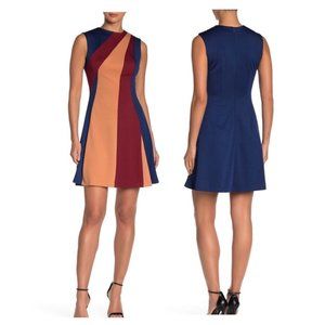 ALEXIA ADMOR Colorblock Striped Sleeveless Dress